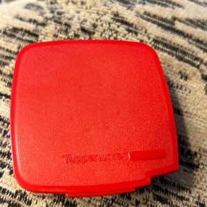 Vintage Tupperware tape, or label container with opening to dispense
